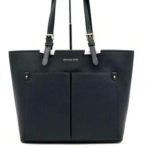 Michael Kors Jet Set Medium Pocket Tote Bag Black/Gold